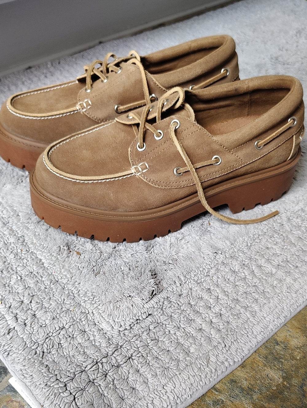 Jeffrey Campbell Crushed T Lug Platform Suede Boat Shoes